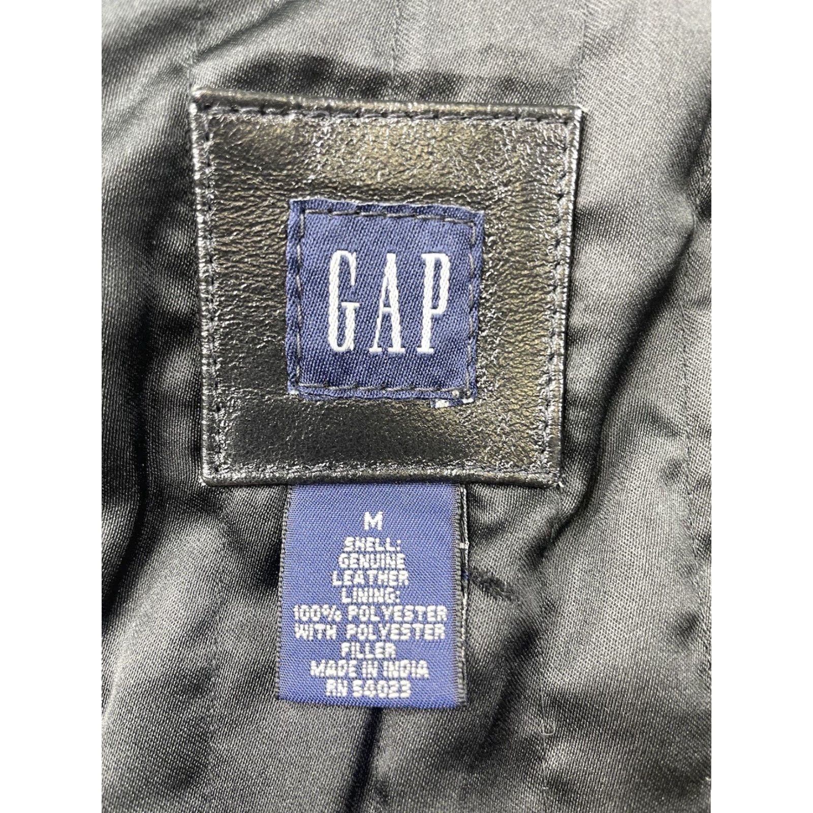 Gap VINTAGE Gap Jacket Women's M Black Leather Coat Blazer Button Up Grunge 90s City Classic College Punk Gothic Retro Rock Overcoat Short Jacket Size M / US 6-8 / IT 42-44 - 3 Thumbnail