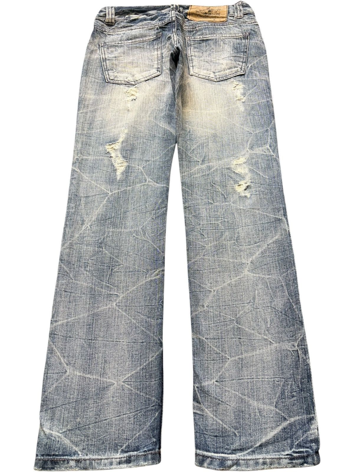 Ksubi Vintage / Y2K Unbranded Bleached Wash Distress Jeans Size 29" - 2 Thumbnail