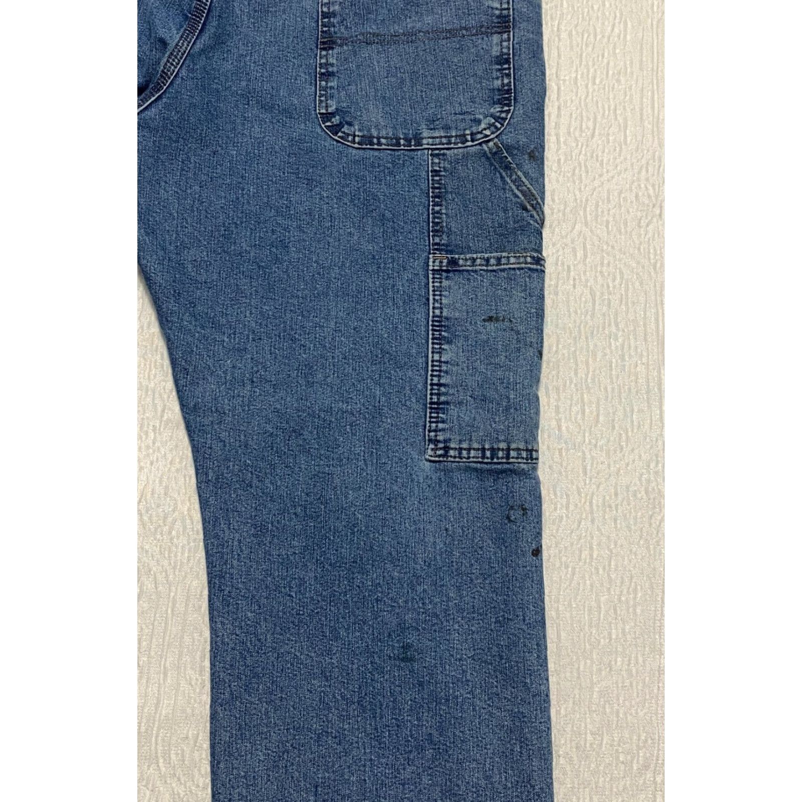 Wrangler Wrangler Jeans Carpenter Men's 36×29 Blue Denim Wide-Leg Regular Straight 29 Inseam 36 W Fabric Denim Blue Carpenter Style Jeans Mens Size US 36 / EU 52 - 3 Thumbnail