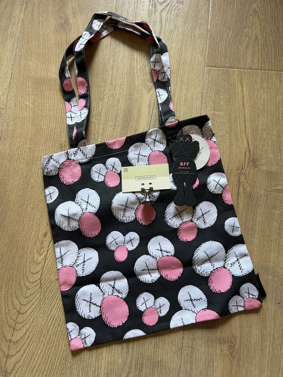image of Kaws Bff Black Pink Tote Bag, Men's
