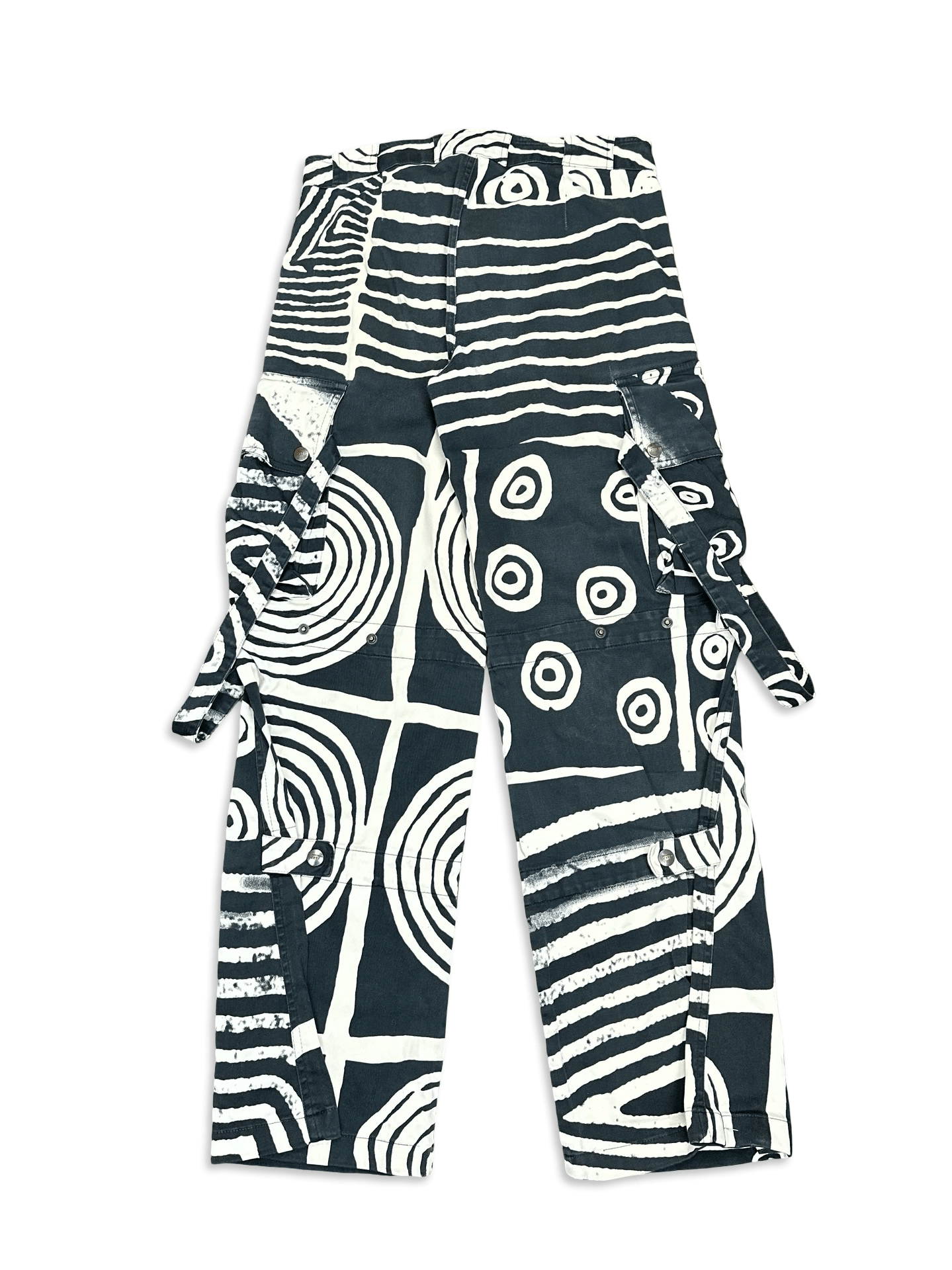 Japanese Brand Exte printed multipocket cargo bandage designer pants Size US 28 / EU 44 - 2 Thumbnail