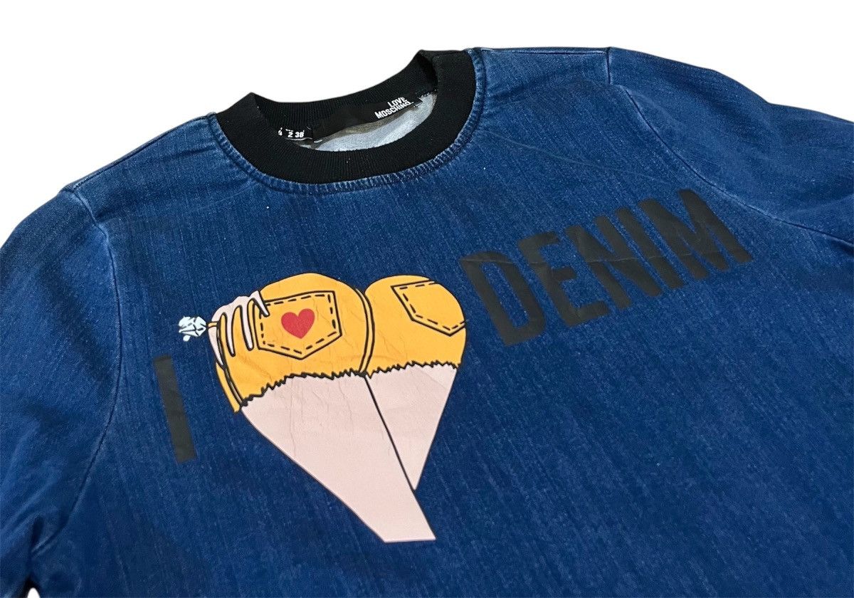 Love Moschino Love Moschino Denim Blue Cotton Long Sweater Dress Size XS / US 0-2 / IT 36-38 - 2 Thumbnail
