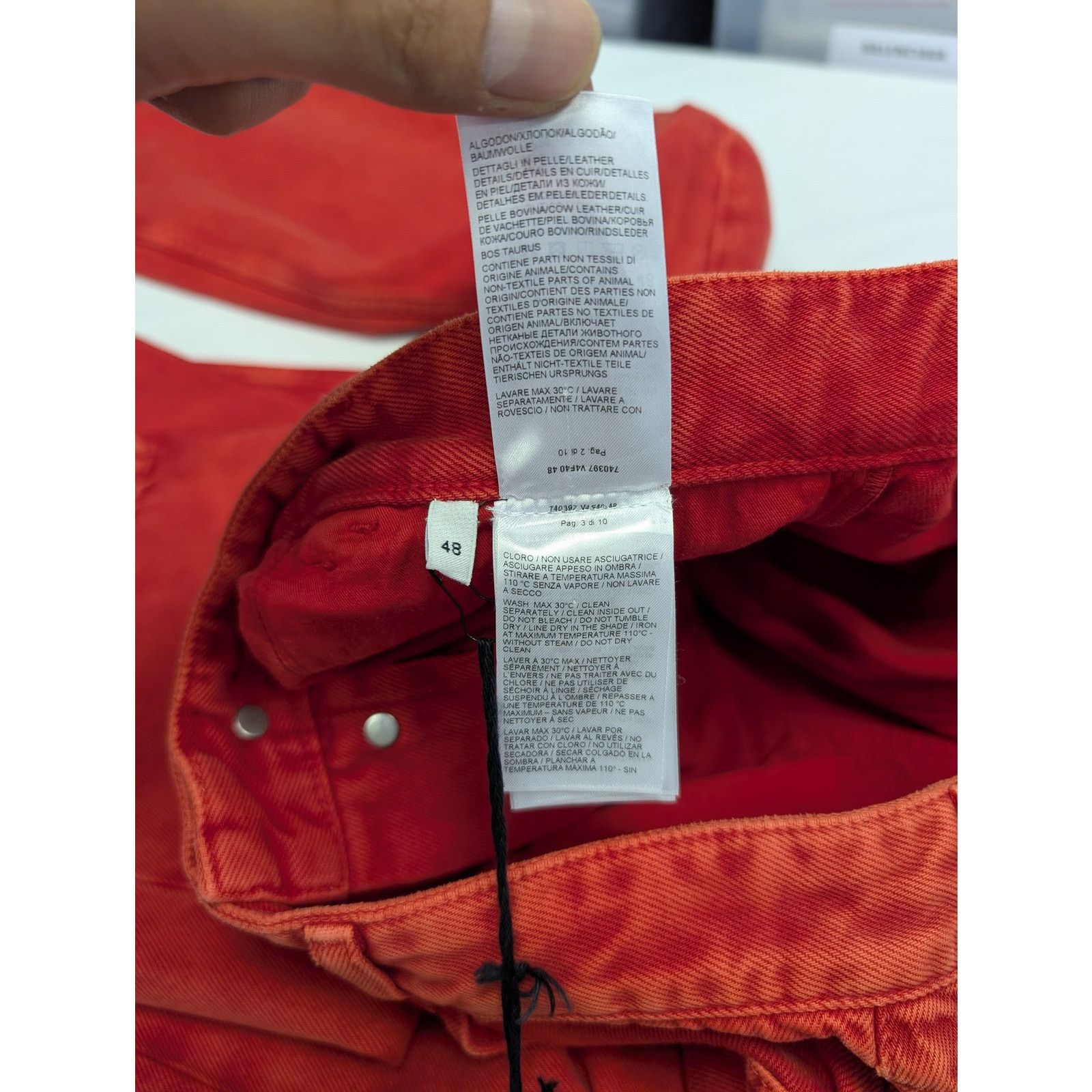 Bottega Veneta o1rshd1 Faded Colour Wash Denim Jean in Deep Red Size US 32 / EU 48 - 18 Thumbnail