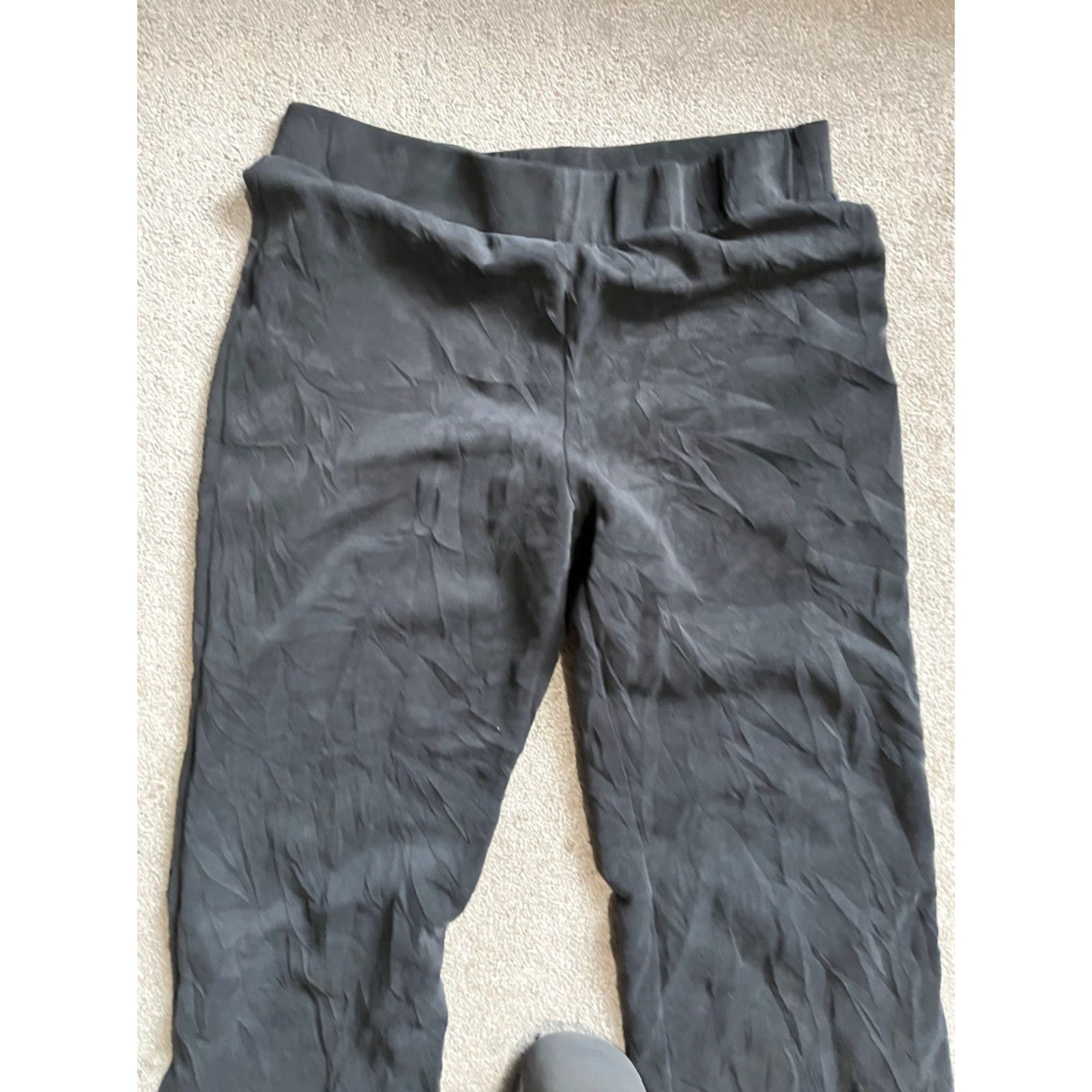 Vintage Cable & Gauge Pants Womens L Black Stretch Ankle Slit Straight Wide Leg Trousers/ Pants Casual Workwear 29in Inseam Size 36" / US 14 / IT 50 - 2 Thumbnail