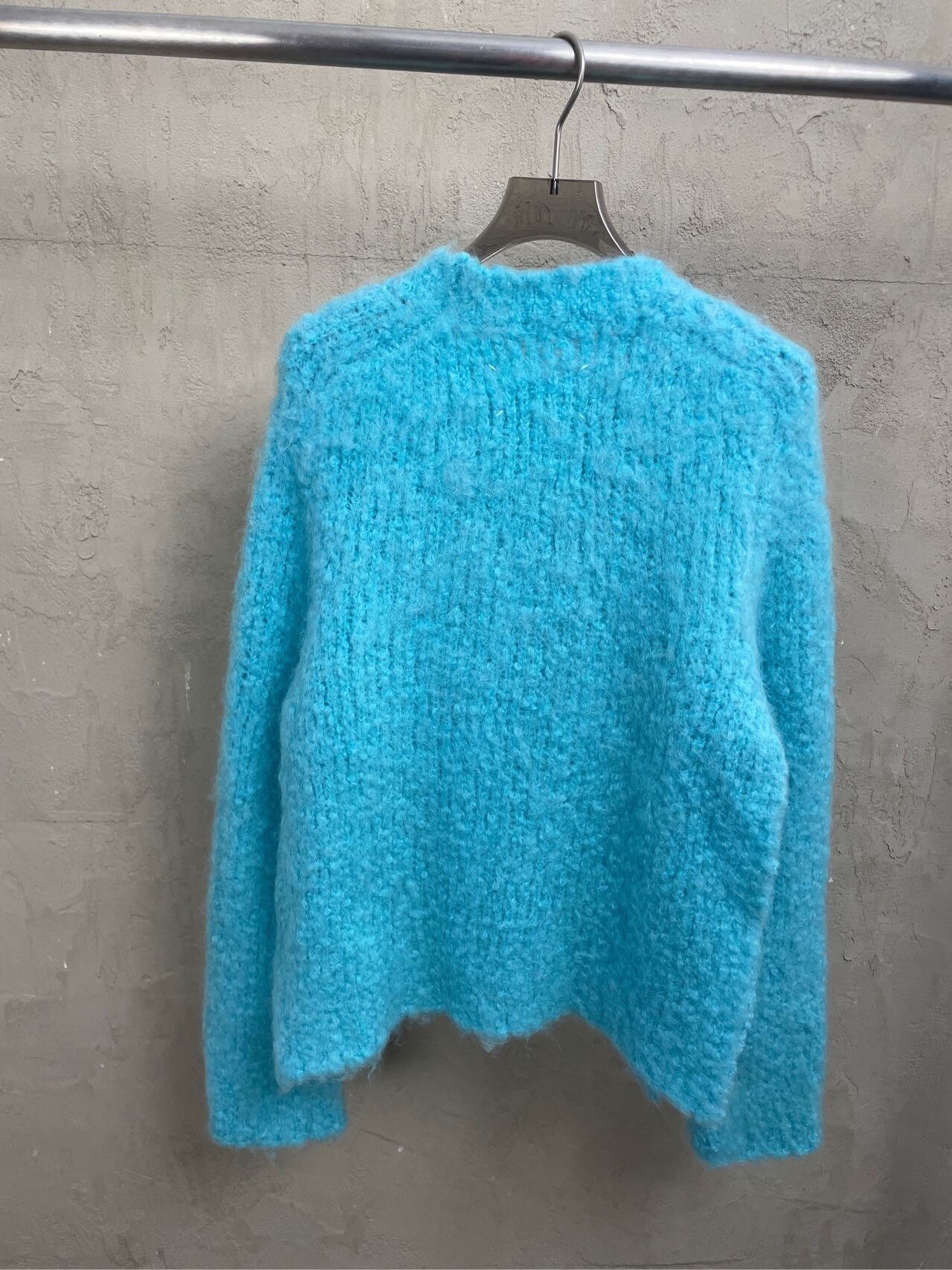 Maison Margiela Maison Margiela Tiffany blue round-neck wool horsehair swea Size US S / EU 44-46 / 1 - 1 Thumbnail