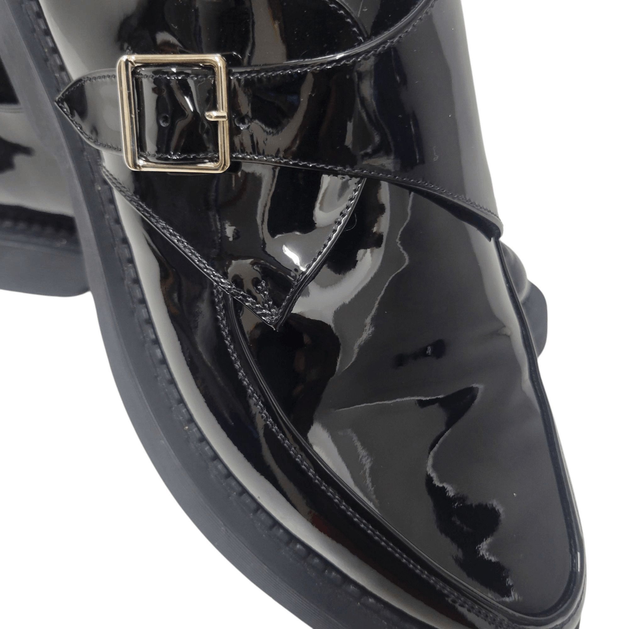 Saint Laurent Paris Saint Laurent Paris Anthony Patent-Leather Monk Strap Shoes Size US 9.5 / EU 42-43 - 2 Thumbnail