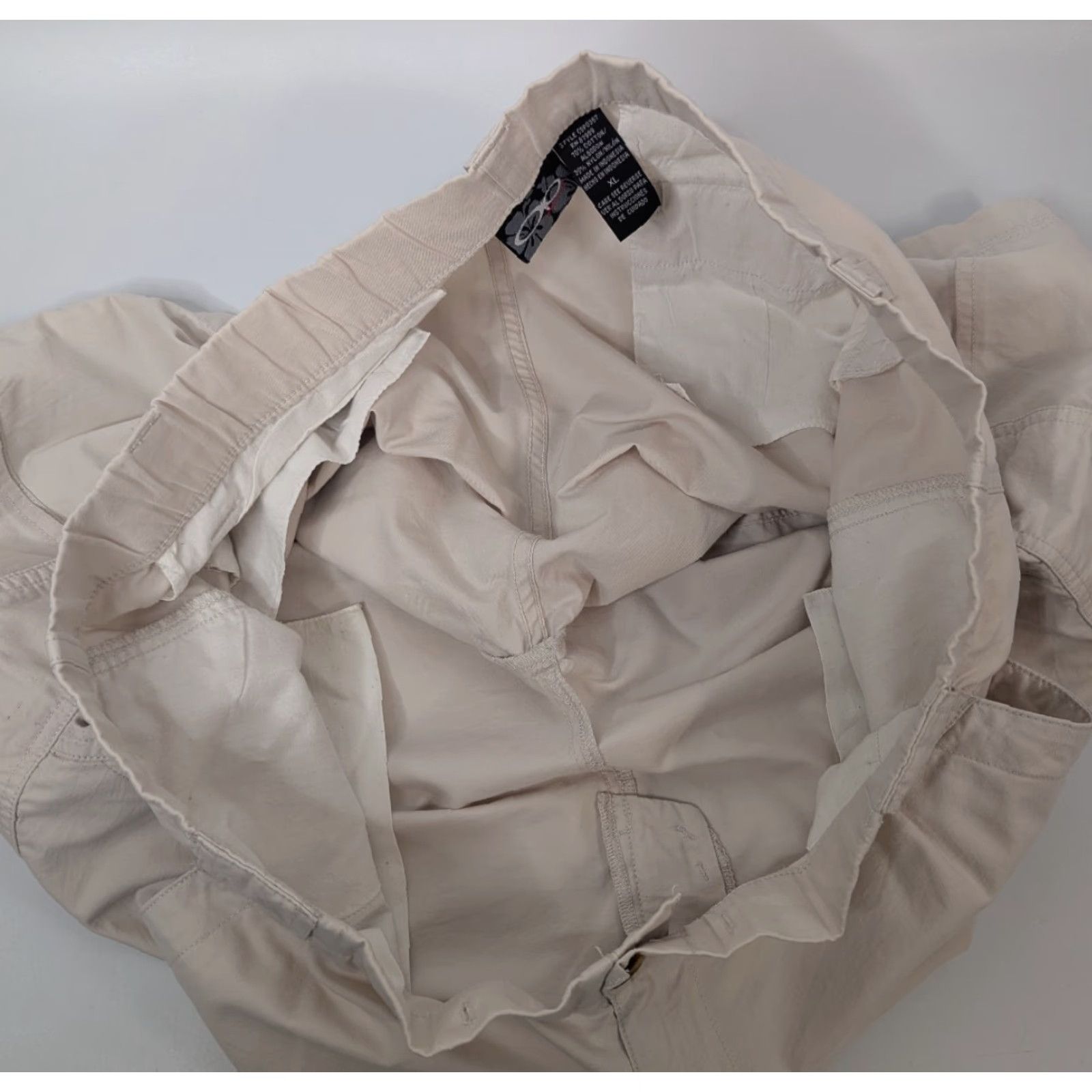Ocean Pacific VINTAGE Ocean Pacific OP Sport Cargo Shorts Men XL Beige Cotton Canvas Cargo Pocket Regular Elastic Waist 90s Surf Size US 36 / EU 52 - 6 Thumbnail