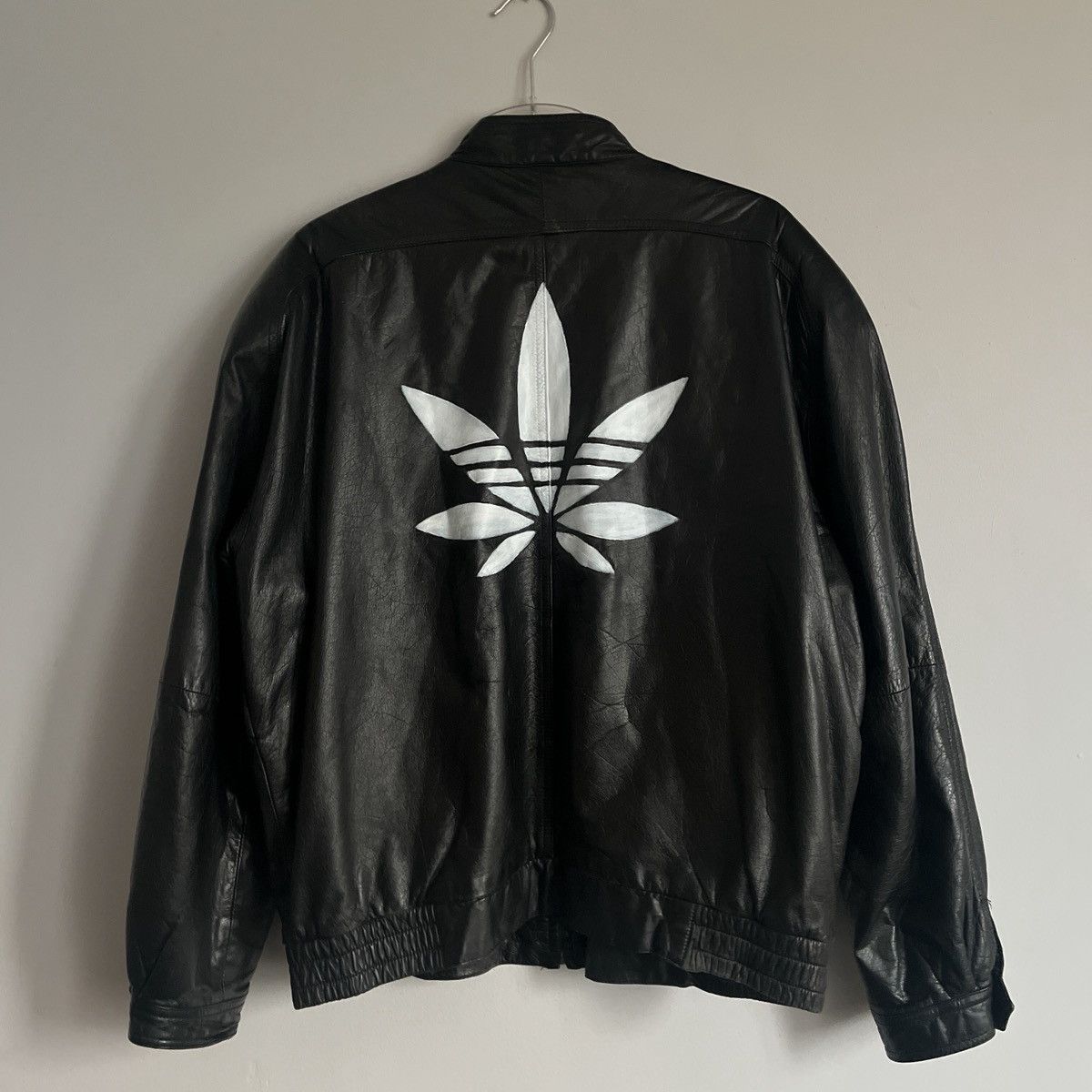 Japanese Brand vintage rasta leaf logo leather bomber Size US L / EU 52-54 / 3 - 1 Thumbnail