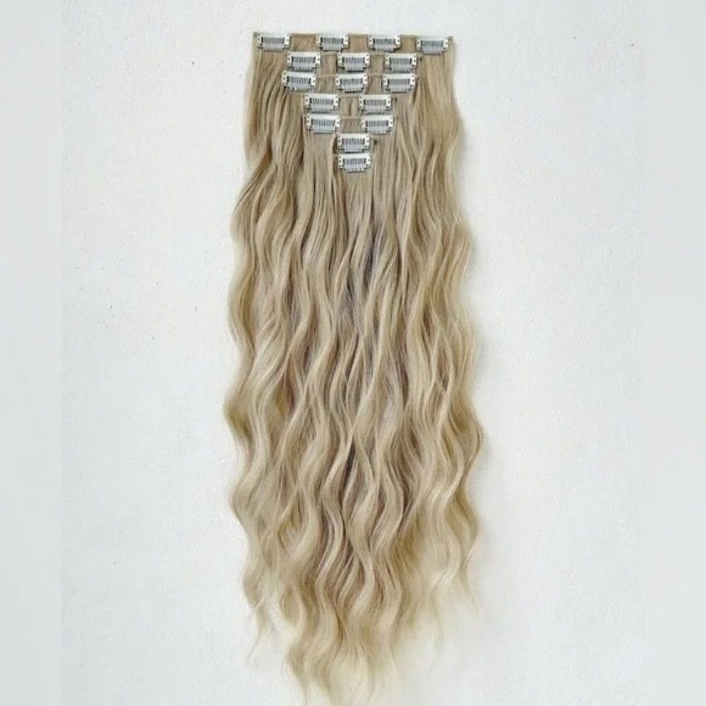 Other 24 In Clip in light Ash Blonde Wavy Hair Extensions Size ONE SIZE - 1 Thumbnail