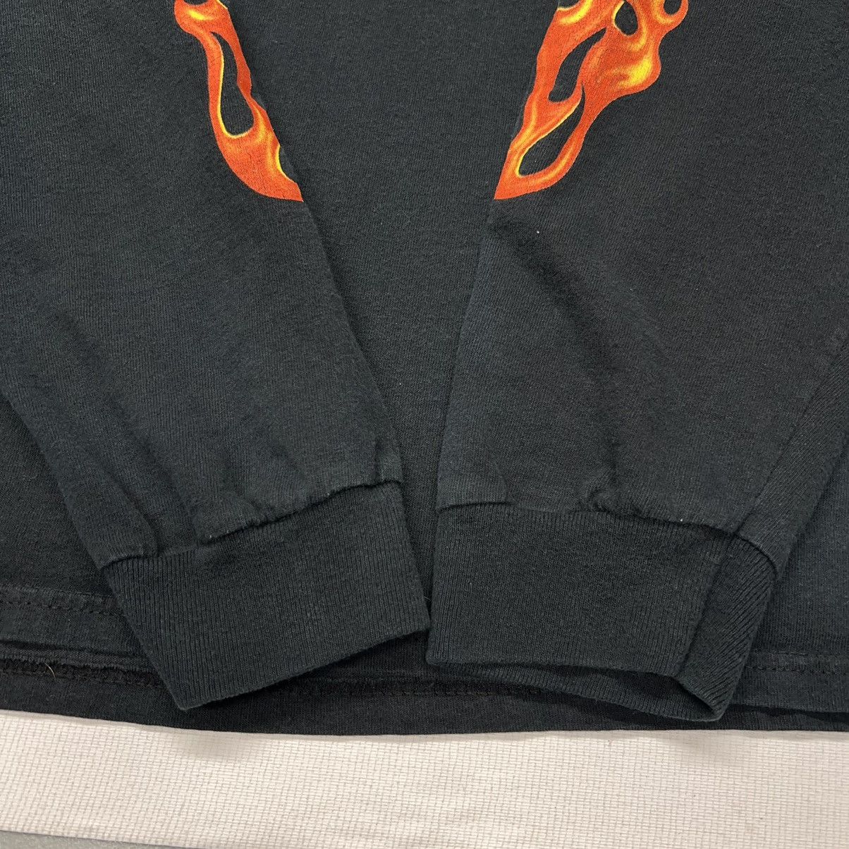 Delta × Vintage Daytona Beach Bike Tee Shirt Black Long Sleeve Biker Flames Size US XXL / EU 58 / 5 - 13 Thumbnail