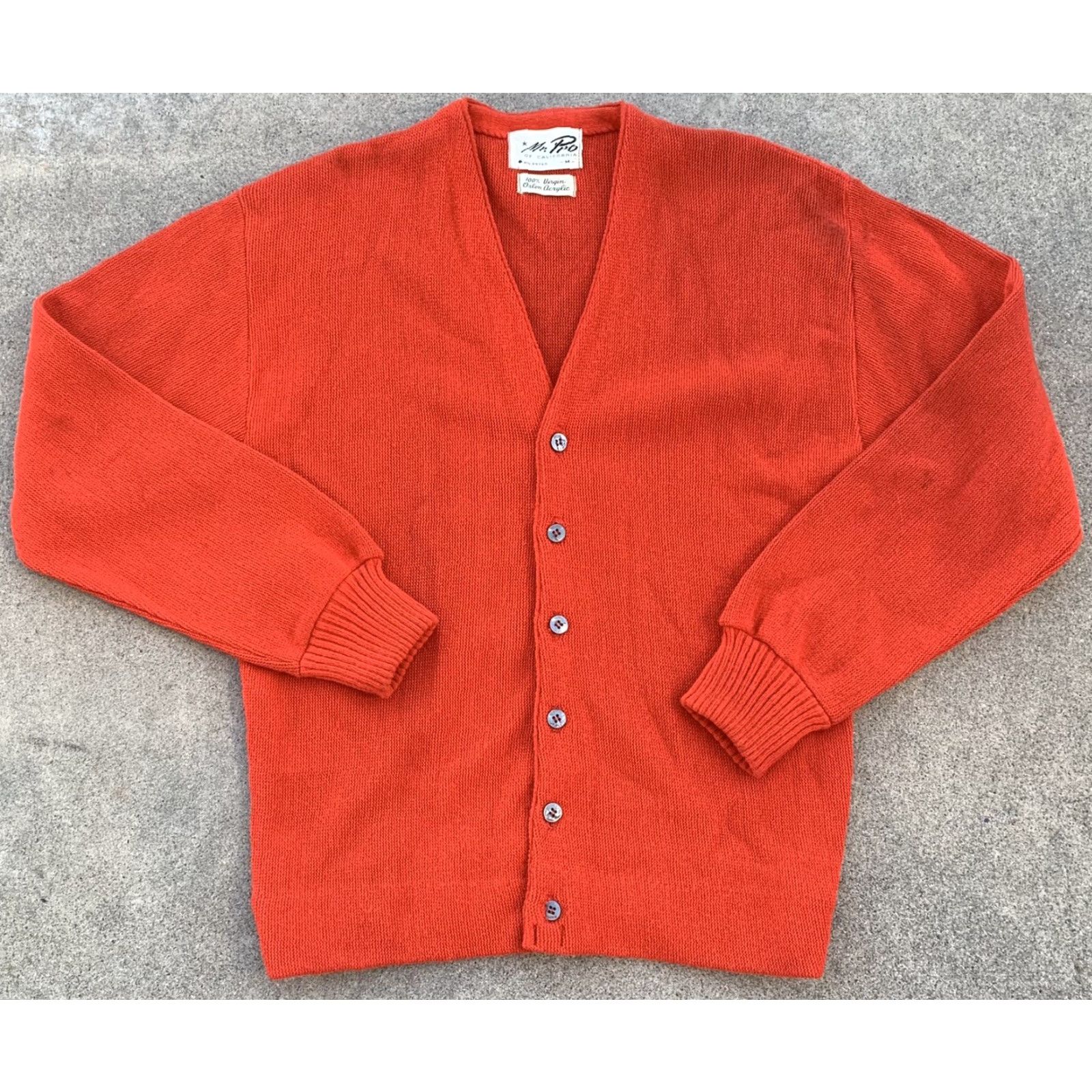 Vintage VINTAGE Mr. Pro of California cardigan sweater M 100% Virgin Orlon Acrylic Grunge 1960s Mens Girls Womens Size US M / EU 48-50 / 2 - 3 Thumbnail