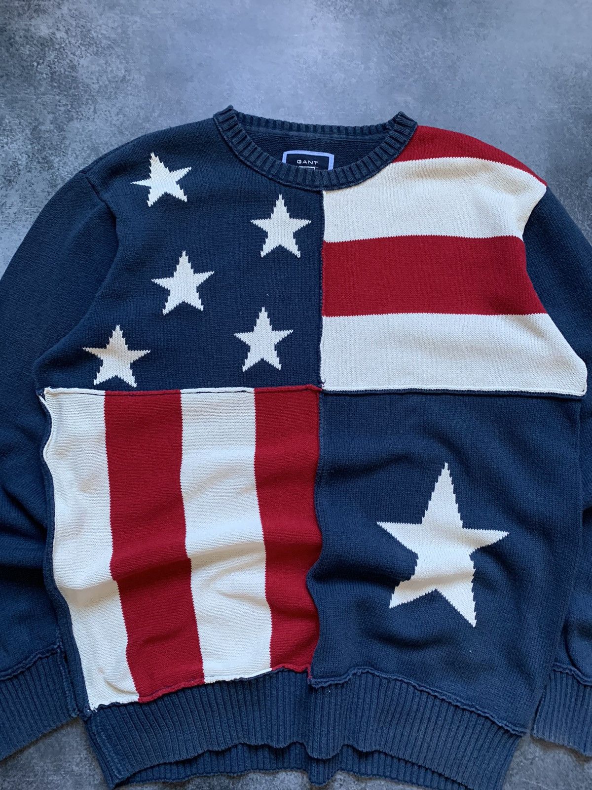 Gant × Vintage Vintage Gant USA Flag Sweater PRL Style Y2k Size US XL / EU 56 / 4 - 5 Thumbnail