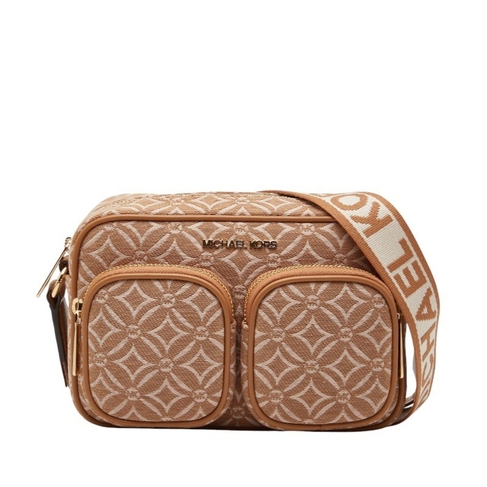 Michael Kors Michael Kors JET SET ITEM Logo Crossbody Shoulder Bag, Brown Canvas Leather, Women's. Size ONE SIZE - 1 Thumbnail
