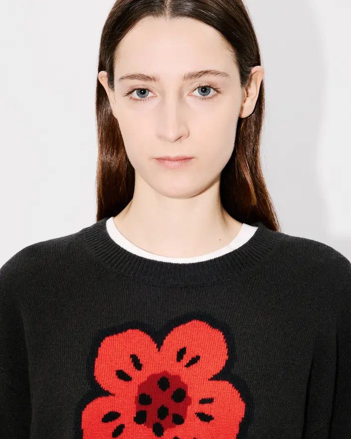 Kenzo o1s22i1n0125 Boke Flower Wool Sweater in Black Size S / US 4 / IT 40 - 6 Thumbnail