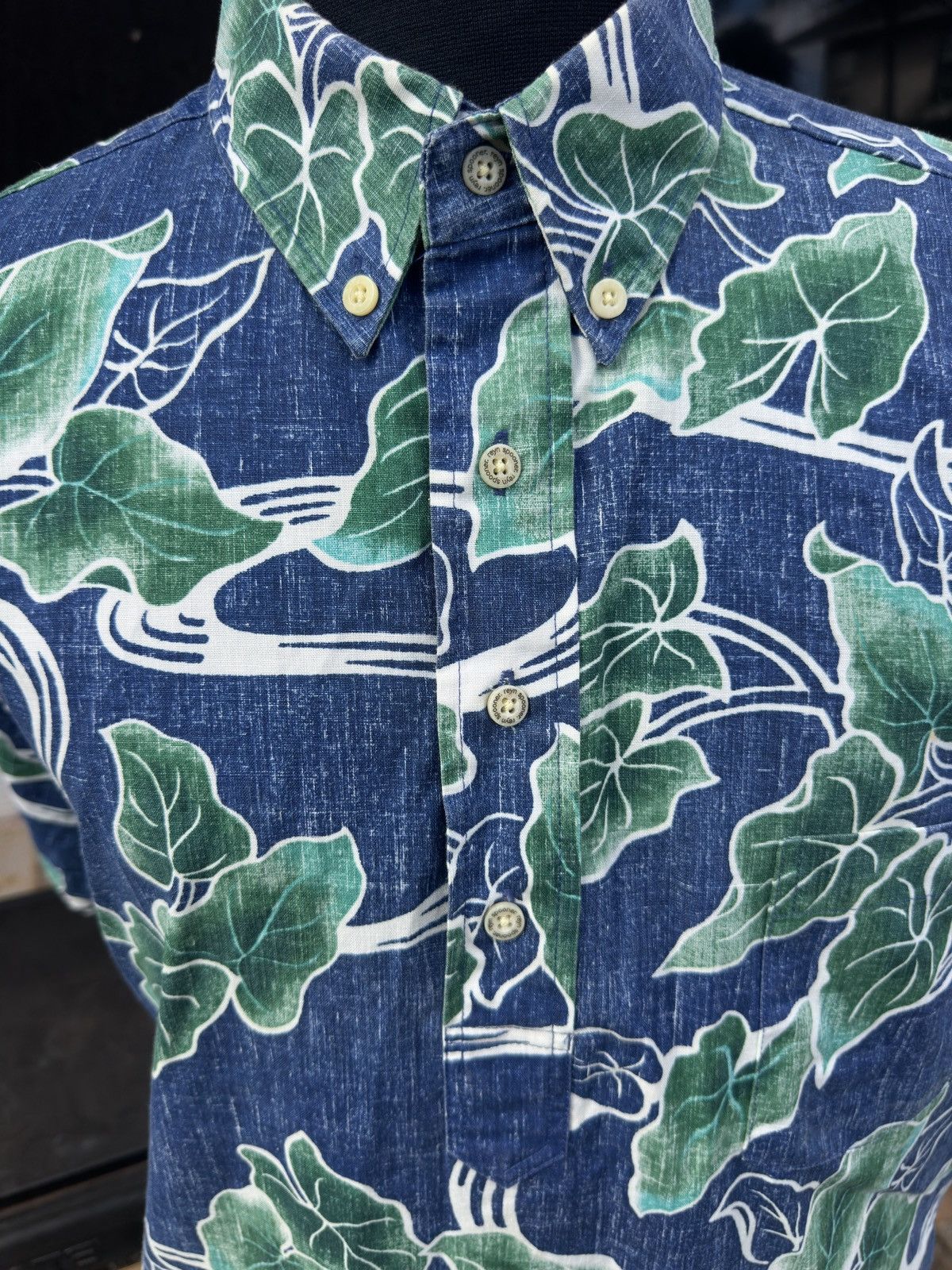 Reyn Spooner Reyn Spooner Classic Fit Hawaiian Print Blue/Green Men's L Size US L / EU 52-54 / 3 - 3 Thumbnail
