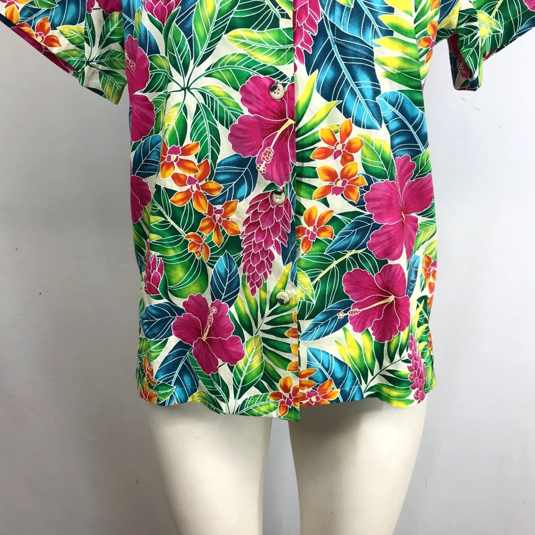 Vivobarefoot Go Barefoot Womens XS Hawaiian Tropical Floral Button-Up Shirt Size XS / US 0-2 / IT 36-38 - 3 Thumbnail