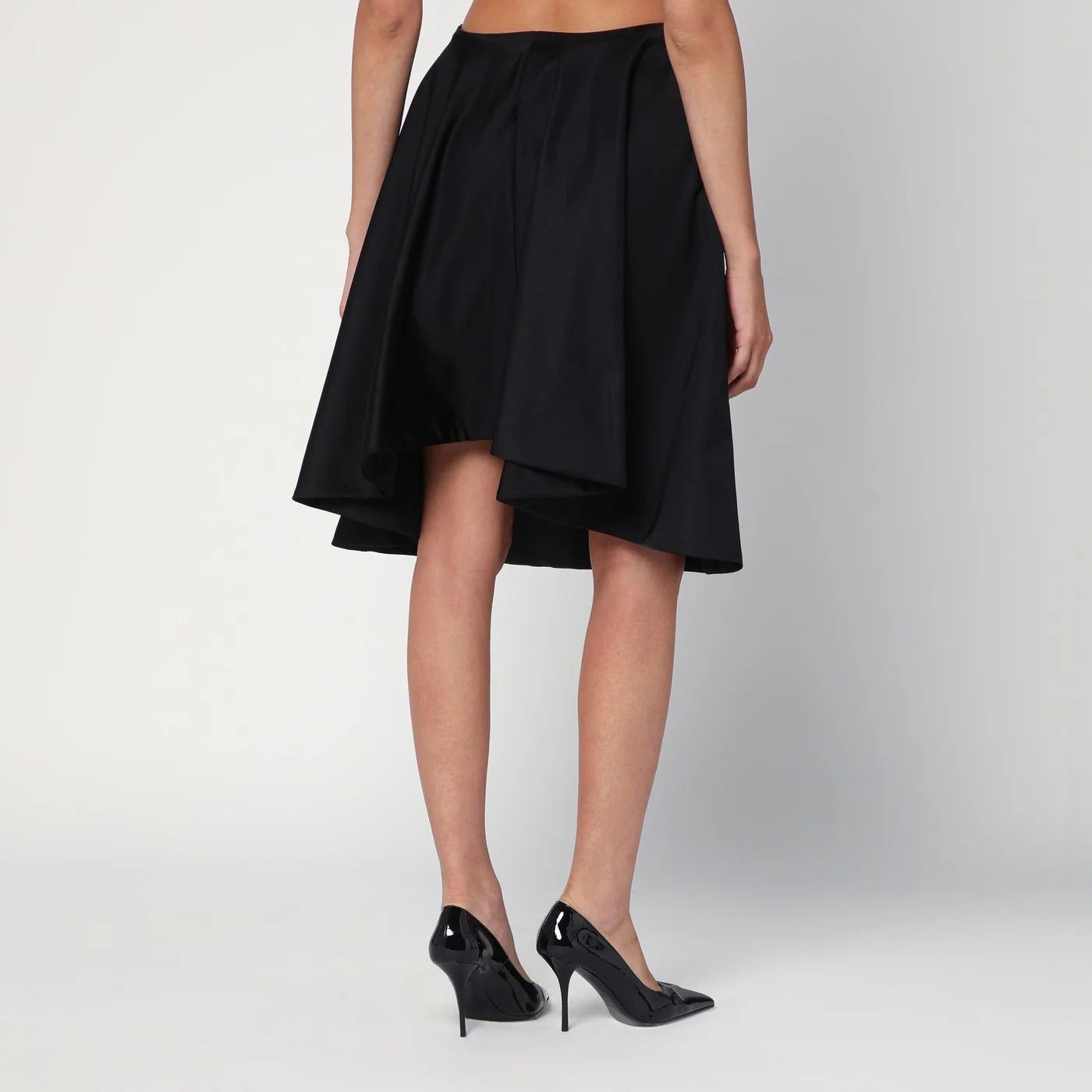 Alexander McQueen o1d2blof0426 Flared Silk Blend Skirt in Black Size 28" / US 6 / IT 42 - 3 Thumbnail