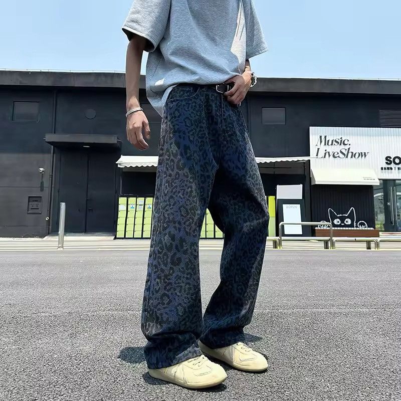 Other iDark Blue Leopard Print Denim Jeans Y2K Skater Size US 30 / EU 46 - 4 Thumbnail