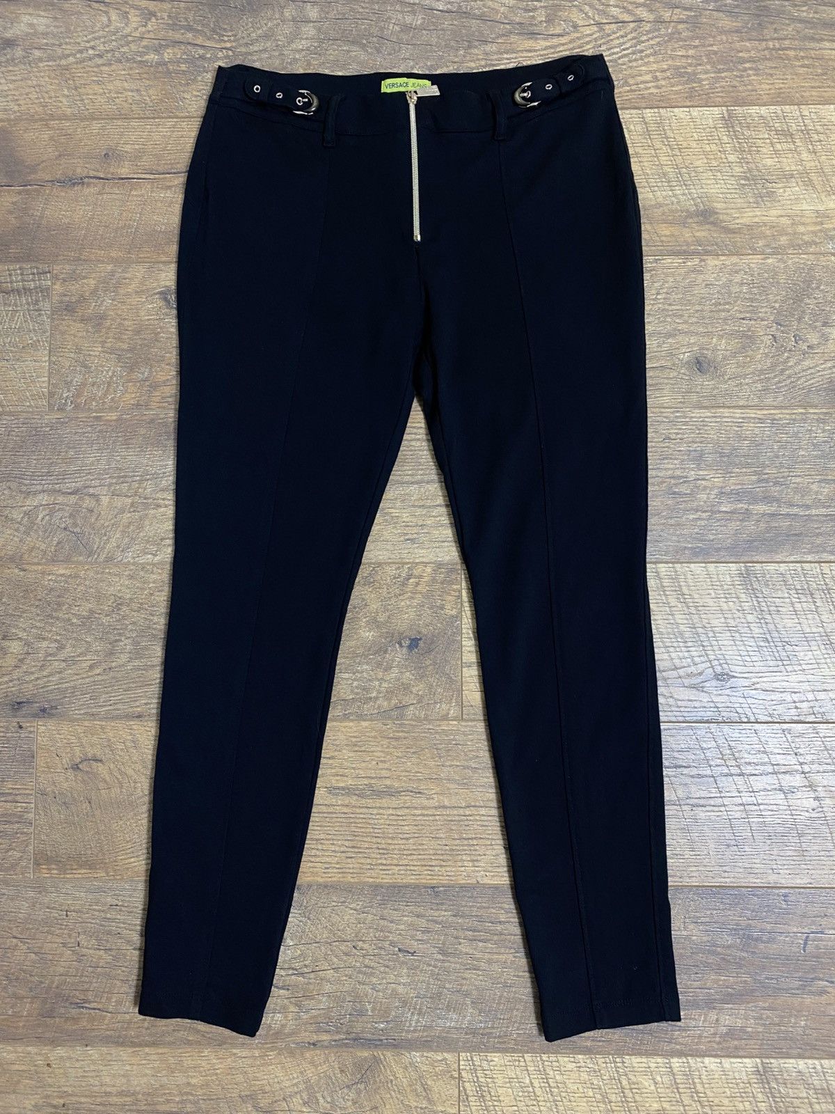 Versace Jeans Couture Versace Jeans Black Zip-Front Buckle Trousers IT48 Size 34" / US 12 / IT 48 - 1 Thumbnail
