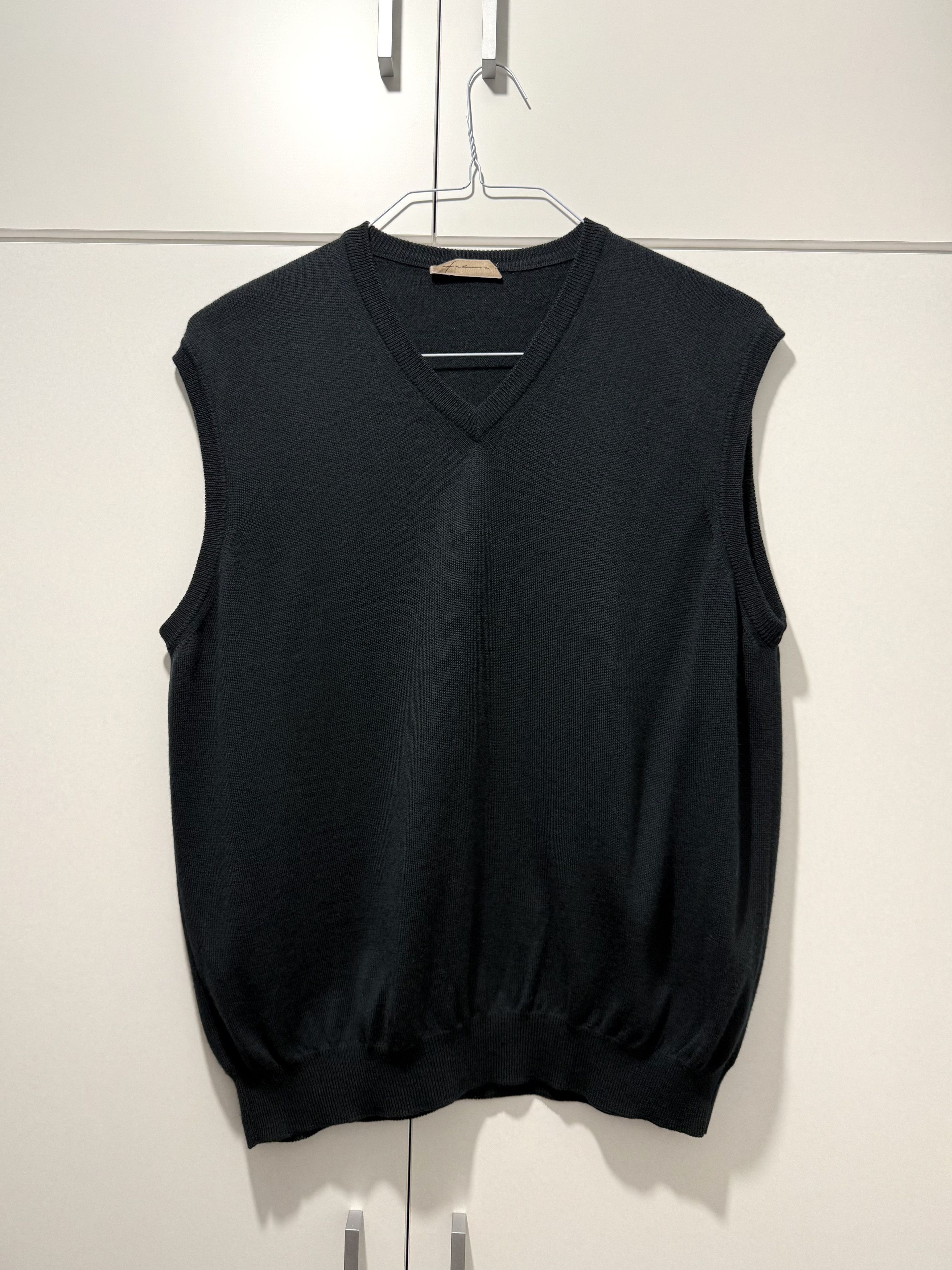 Other Luxury Falconeri Pure Wool Sleeveless Vest Knit Black Size US L / EU 52-54 / 3 - 1 Thumbnail