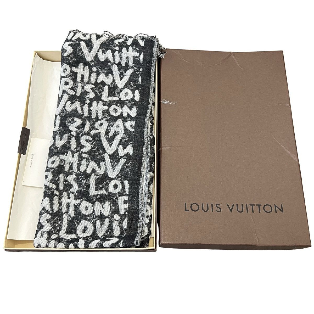 Louis Vuitton × Stephen Sprouse LOUIS VUITTON 01SS Stephen Sprouse Graffiti Reversible Scarf Size ONE SIZE - 1 Thumbnail