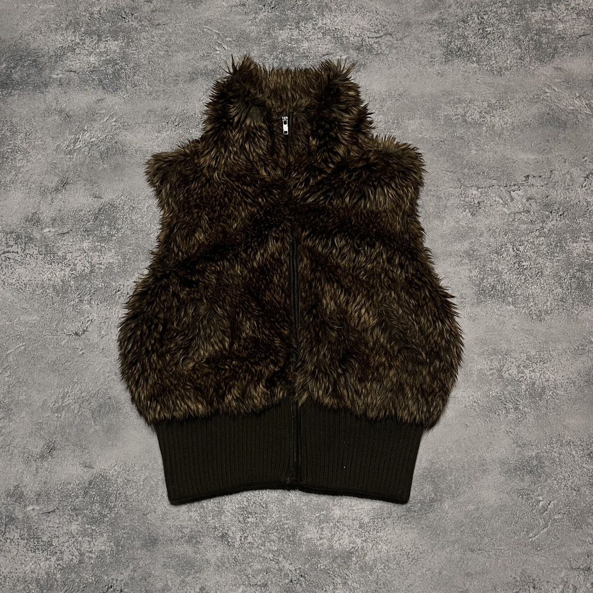 Pre-owned Hysteric Glamour X If Six Was Nine Vintage Avant Gard Fur Vest Jacket If Six Was Nine Style Y2k In Ginger Orange
