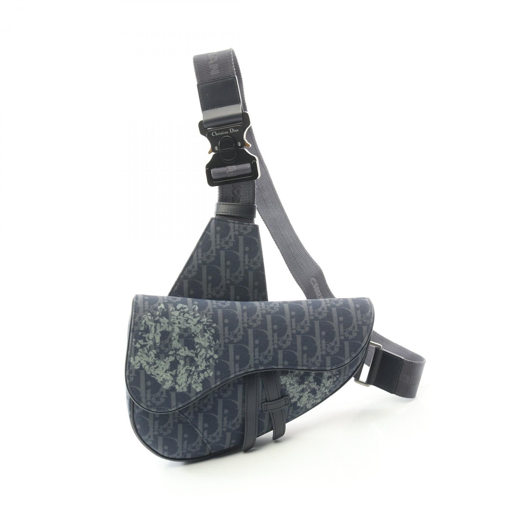 Dior Dior Tears Saddle Canvas 2Way Waist Bag Canvas Belt Bag 1Adpo093Ddo in Blue, Men's