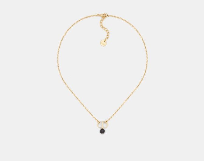 Dior o1w1db11224 Size: OS / Petit CD Necklace in Gold & Black Size ONE SIZE - 1 Thumbnail