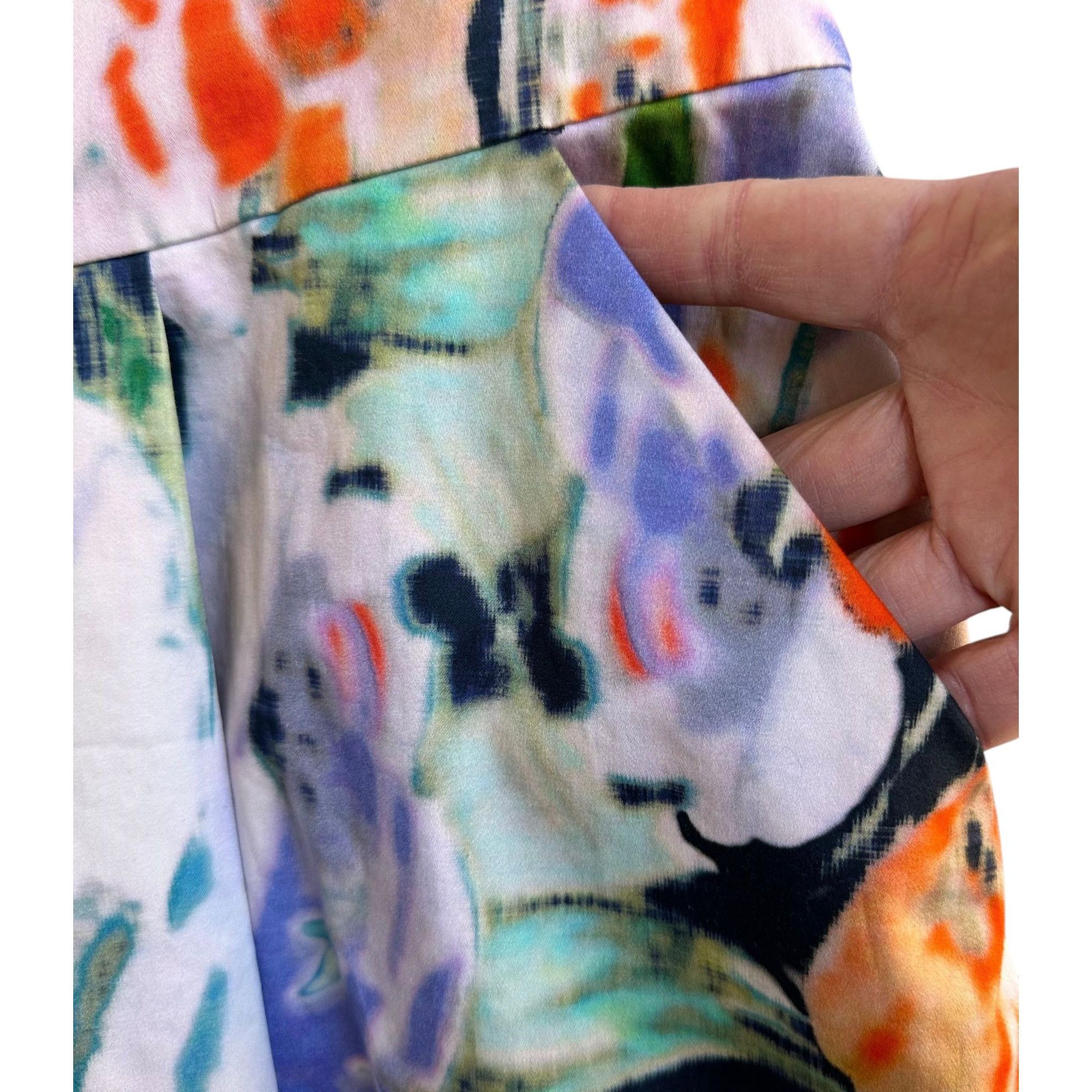 Elie Tahari × Nordstrom Elie Tahari Nordstrom Watercolor Skirt Size 12 A Line Zip Size 32" / US 10 / IT 46 - 2 Thumbnail