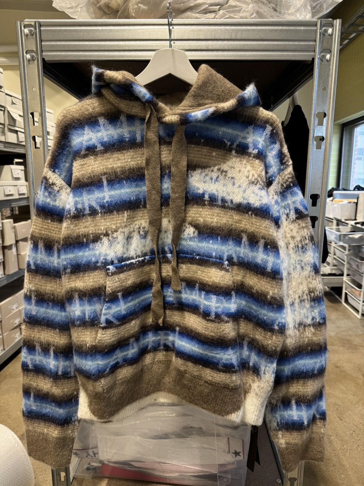 Amiri Amiri Staggered Striped Mohair Wool Hoodie NEW 1500$ Size US S / EU 44-46 / 1 - 1 Thumbnail