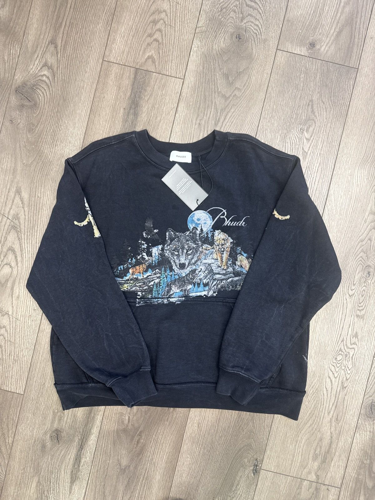 Rhude Rhude wolves crewneck black Size US XS / EU 42 / 0 - 1 Thumbnail