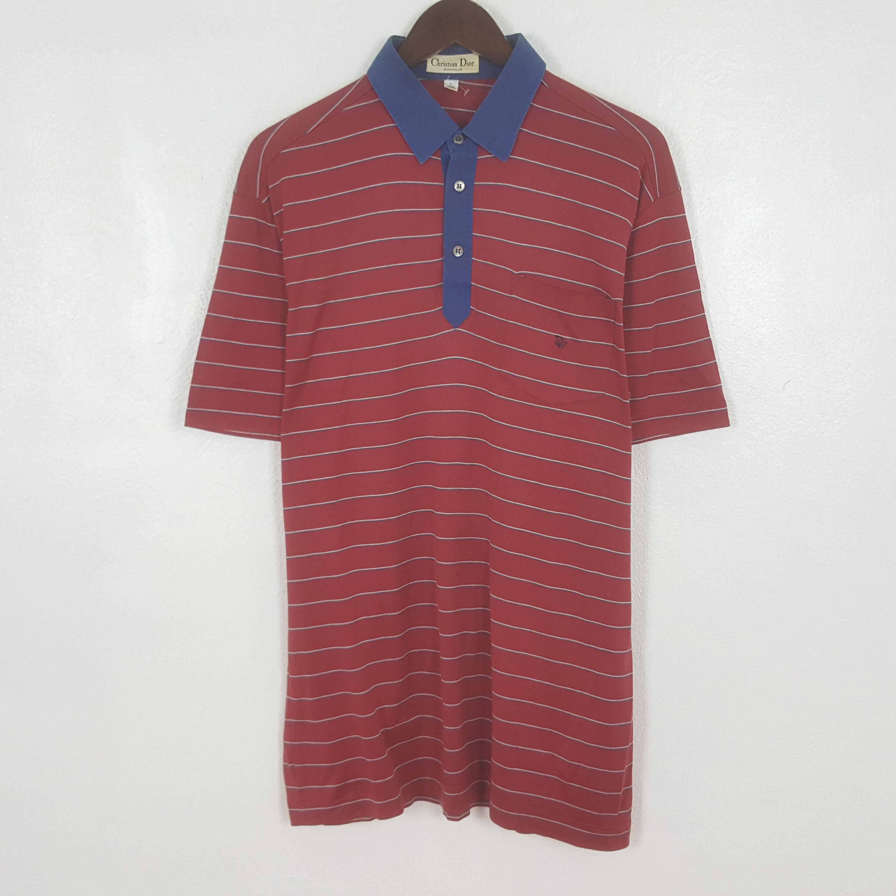 Christian Dior Monsieur Vintage Christian Dior Monsieur Striped Polos Shirt Size US L / EU 52-54 / 3 - 1 Thumbnail