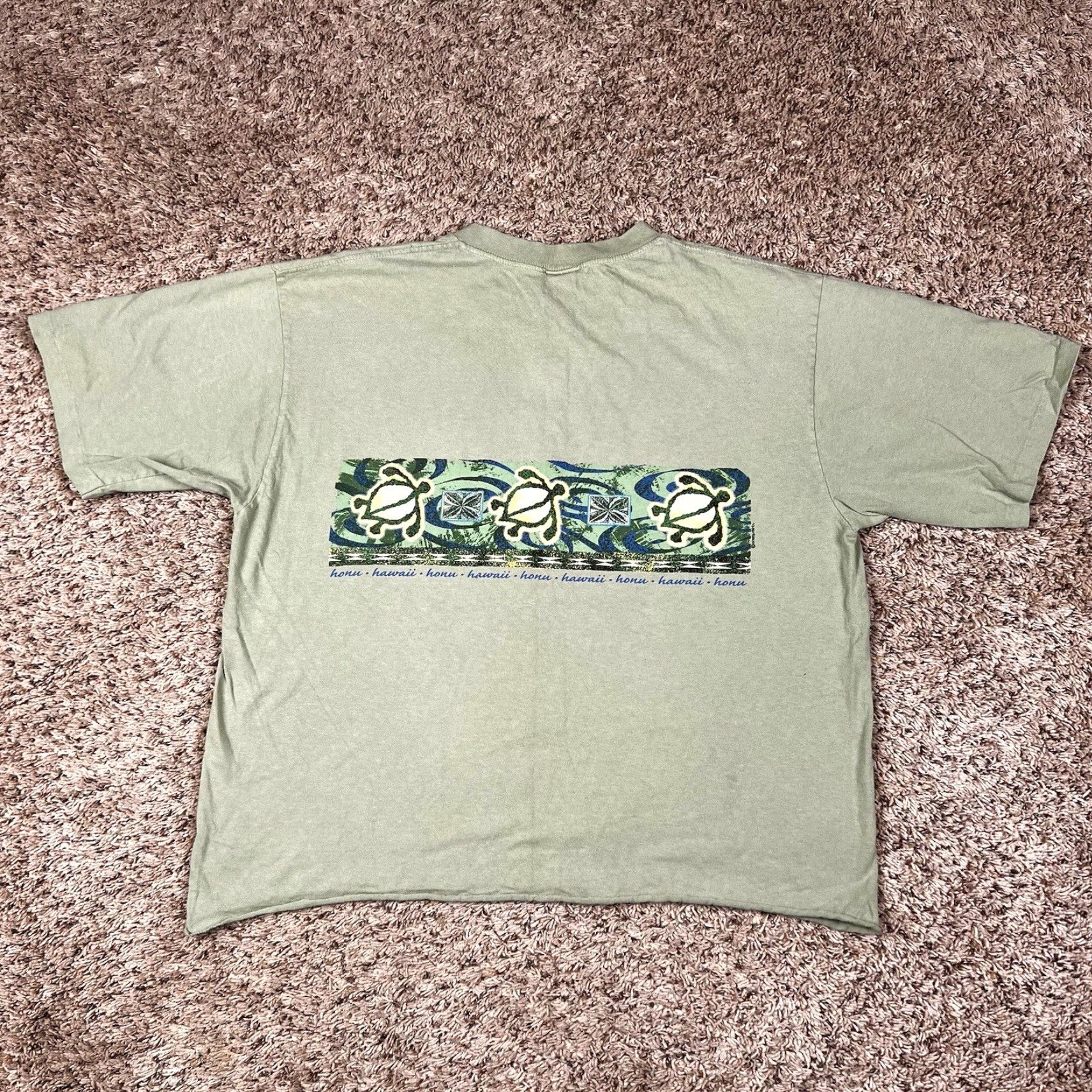 Vintage VINTAGE Crazy Shirts T-Shirt Unisex Adults Cropped Hawaii 90s Graphic Green Large Short Sleeve Crew Neck Cotton Size US L / EU 52-54 / 3 - 3 Thumbnail