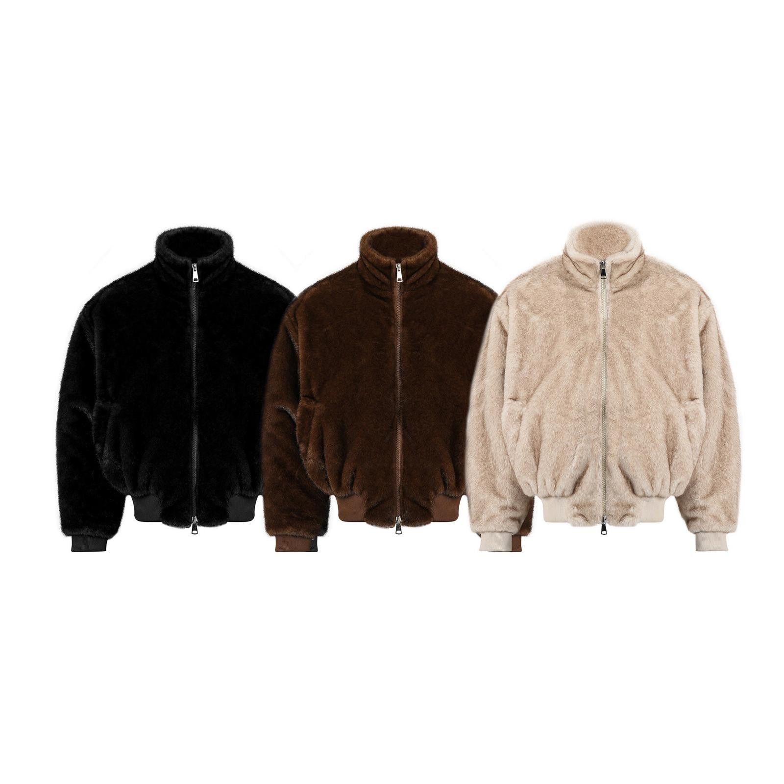 Japanese Brand Brown Faux Fur Bomber Jacket, Quilted Lining Outerwear Size US M / EU 48-50 / 2 - 6 Thumbnail