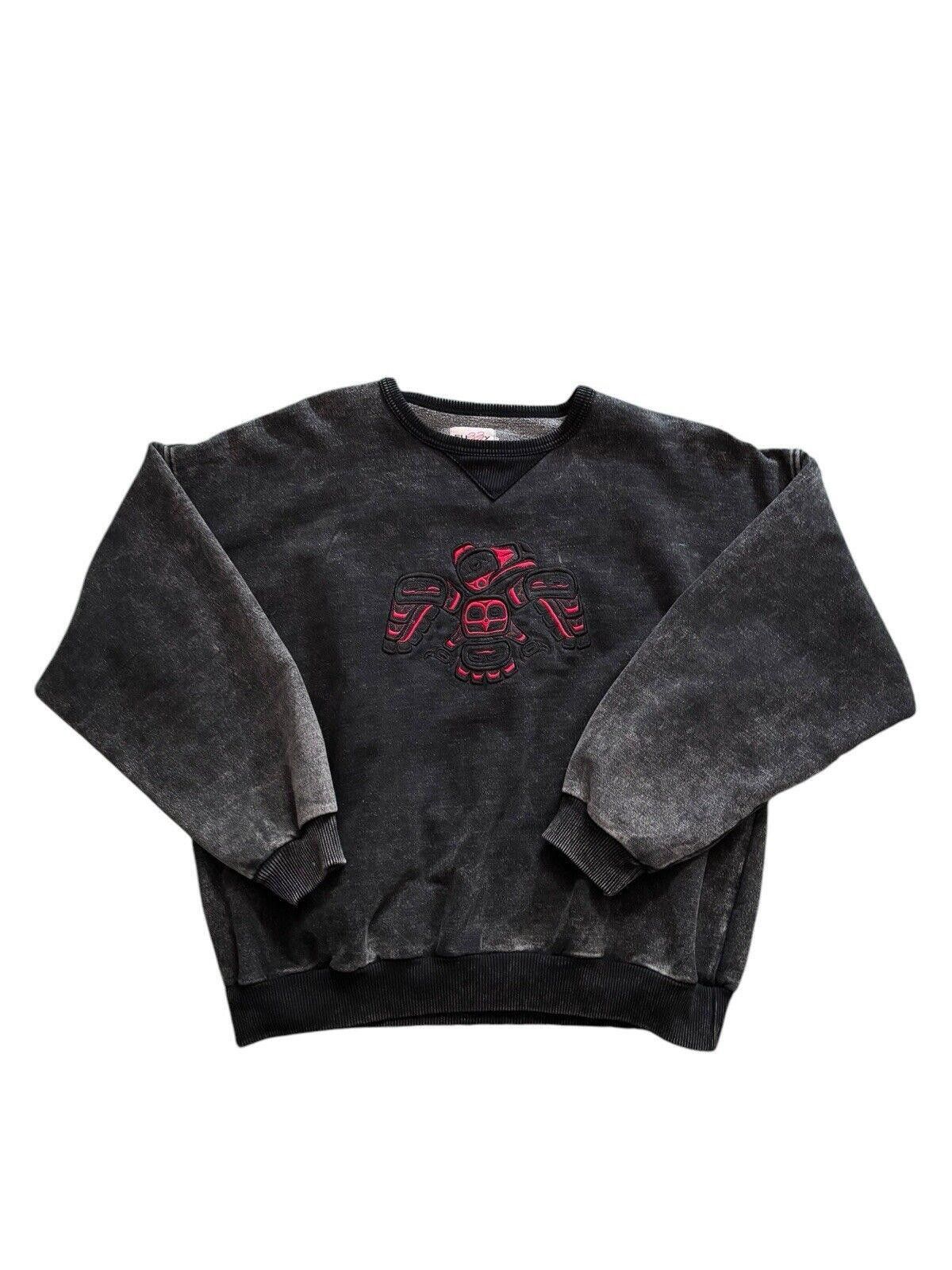 Vintage Vintage Fuzzy Stone Wash Embroidered Native Art Sweater XL Size US XL / EU 56 / 4 - 1 Thumbnail