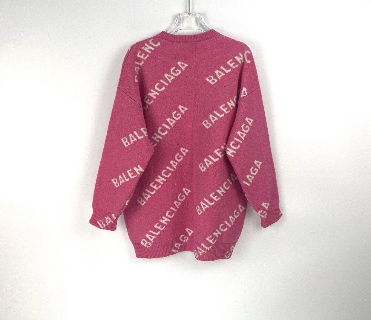 Balenciaga Balenciaga Pink Full Classic Logo Wool Long Sleeve Sweater Size US XS / EU 42 / 0 - 3 Thumbnail