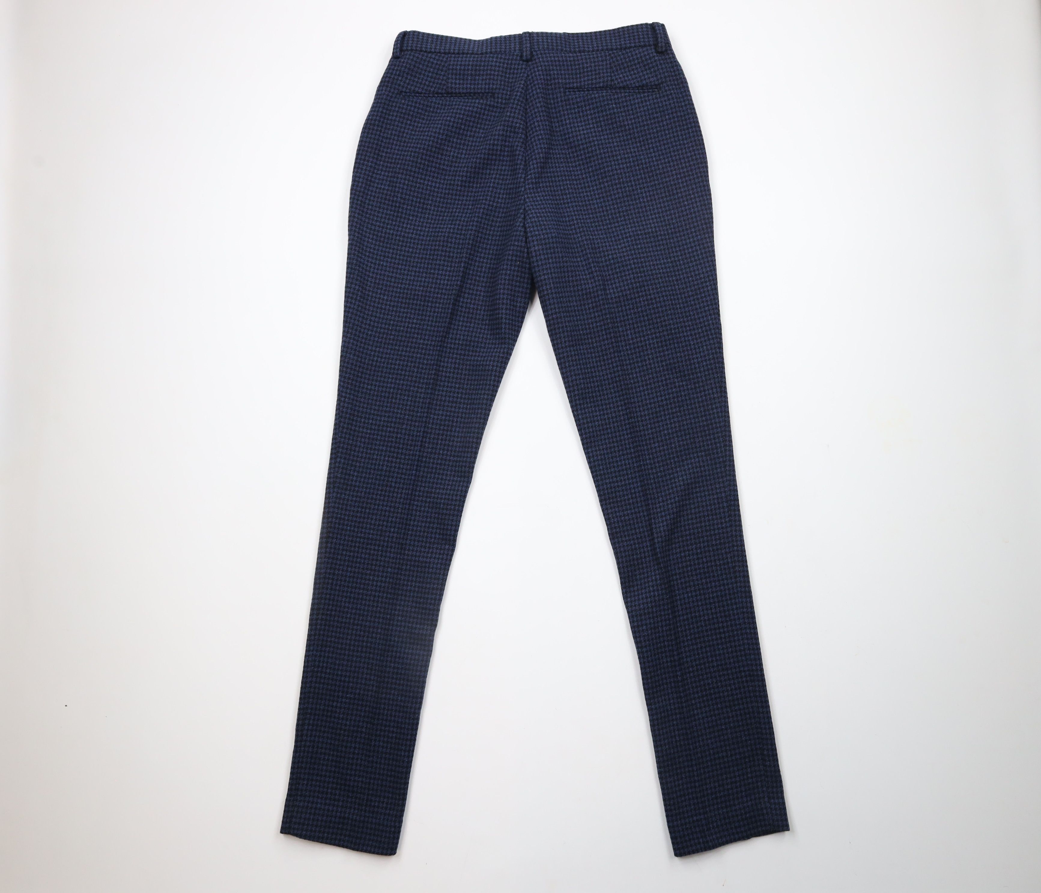 Asos × Vintage ASOS Wool Blend Houndstooth Skinny Leg Chino Pants Blue Size US 32 / EU 48 - 7 Thumbnail