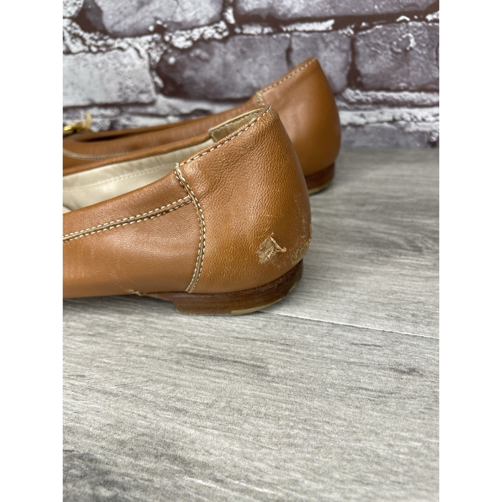 AGLINI AGL SPECTATOR Brown Leather Black Patent Cap Toe Ballet Flat Size US 6 / IT 36 - 6 Thumbnail