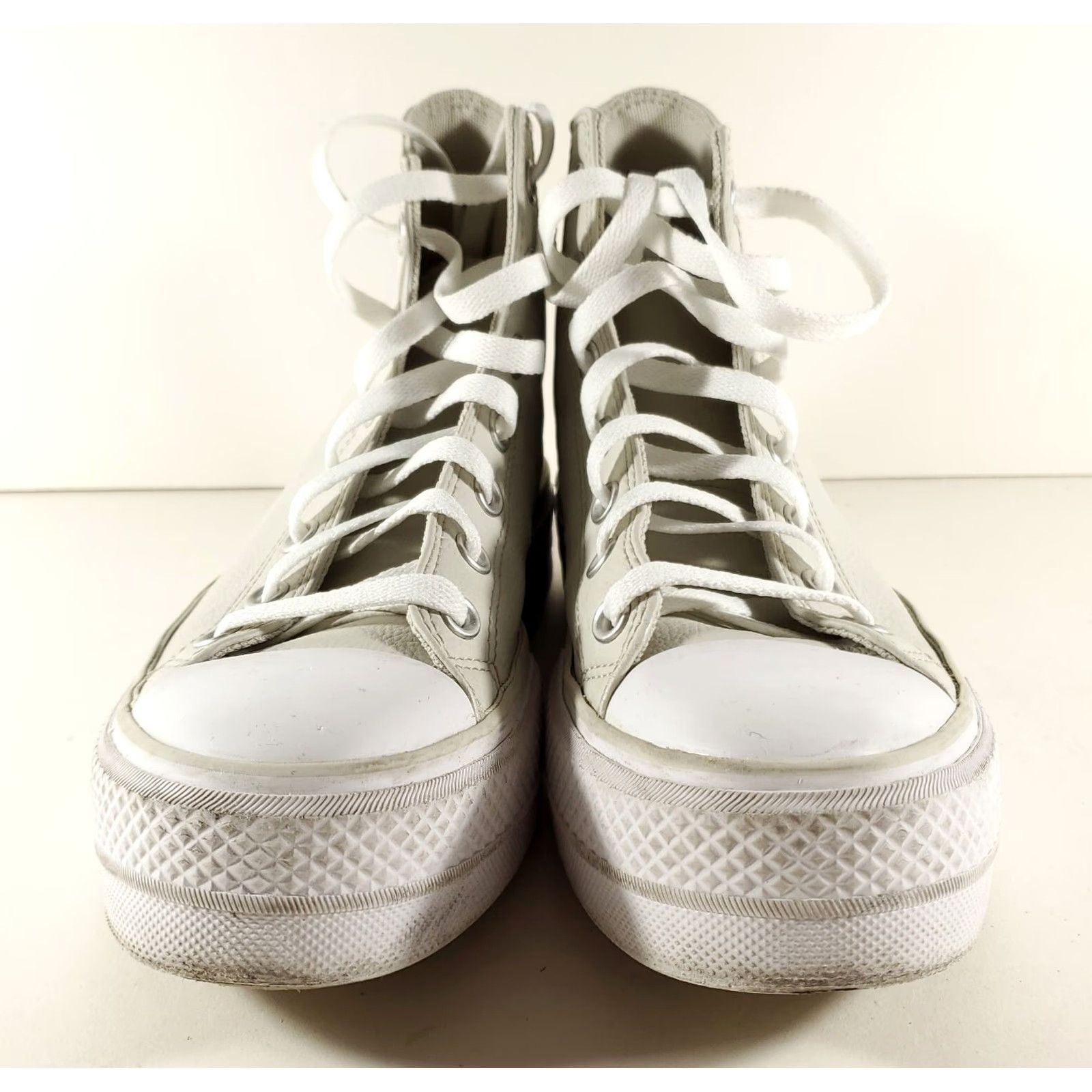 Converse VINTAGE Converse All Stars Leather High Tops White Cream Womens 8 Ivory Sneaker Shoes Womens 8 Size US 8 / IT 38 - 2 Thumbnail