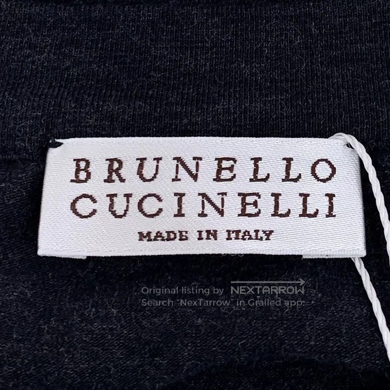 Brunello Cucinelli Brunello Cucinelli Black Gray Beaded Cotton Round Neck Sho Size S / US 4 / IT 40 - 5 Thumbnail