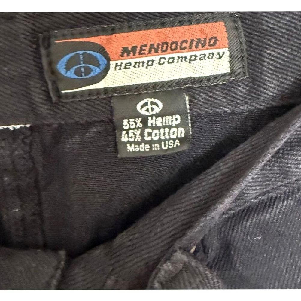 Vintage VINTAGE Mendocino Hemp Company Black High Waisted Dungarees Straight Denim Jeans 30" Women's Size 30" / US 8 / IT 44 - 2 Thumbnail