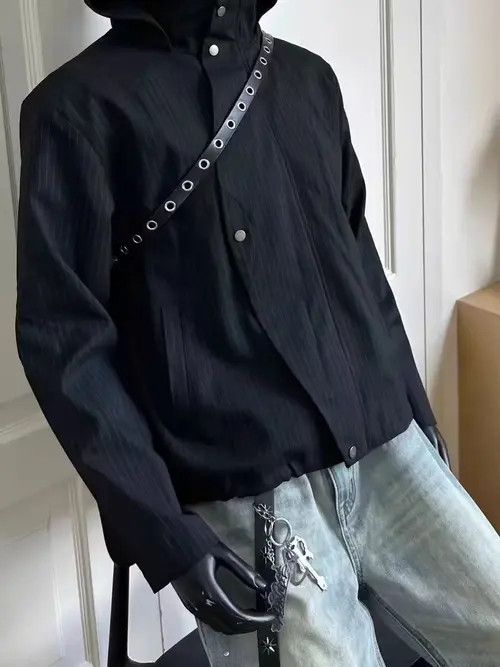 VIBE Vintage Street Punk Stripe Loose Casual Hooded Jacket Coat Size US M / EU 48-50 / 2 - 1 Thumbnail