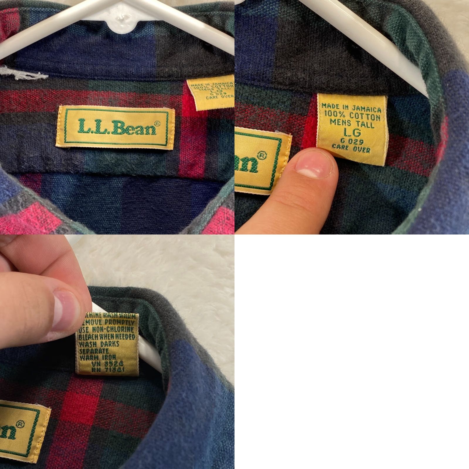 Vintage VINTAGE LL Bean Mens Large Tall Plaid Flannel Button Up Long Sleeve Shirt Cotton Size US L / EU 52-54 / 3 - 8 Thumbnail