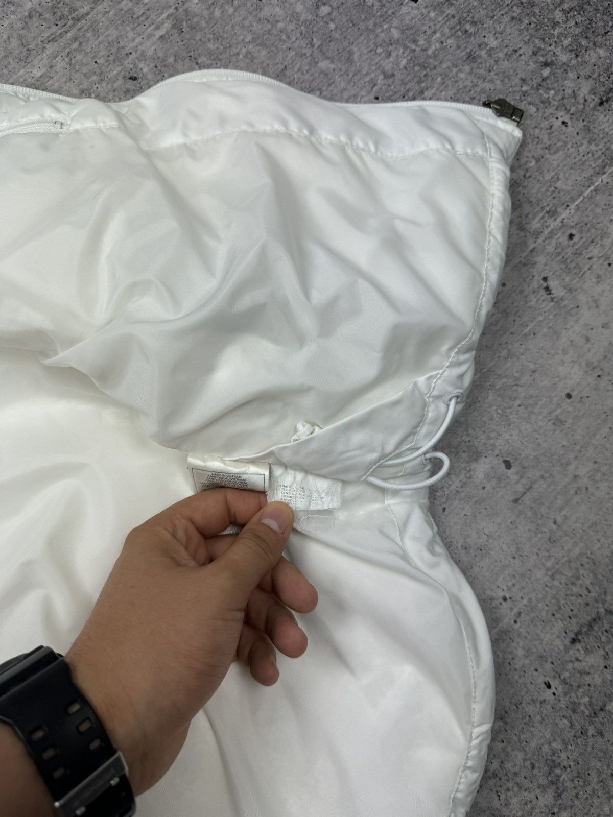 Nike × Vintage Vintage Nike Swoosh 90’s Y2K Style White Hooded Puffer Vest Size M / US 6-8 / IT 42-44 - 16 Thumbnail
