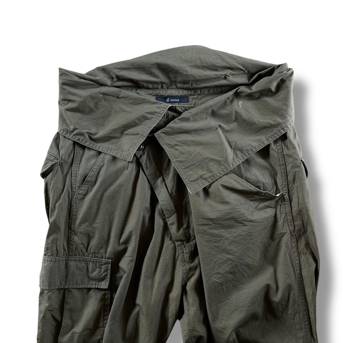 Japanese Brand × Johnbull × Vintage VINTAGE JOHNBULL DROP CROTCH ARMY GREEN CROPPED PANT Size US 35 - 2 Thumbnail