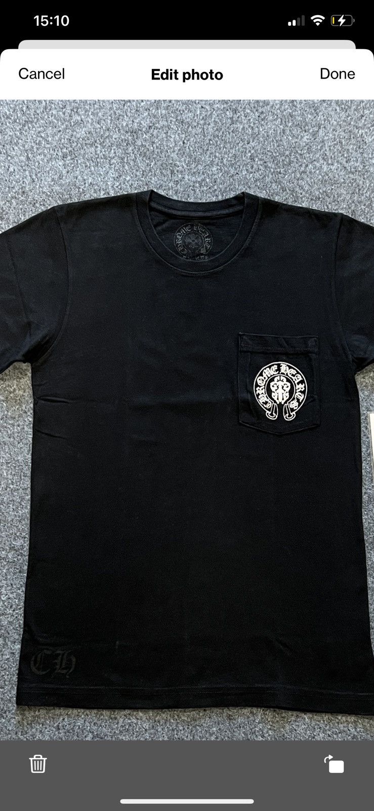 image of Chrome Hearts Cross Logo Tee in Black, Men's (Size Small)