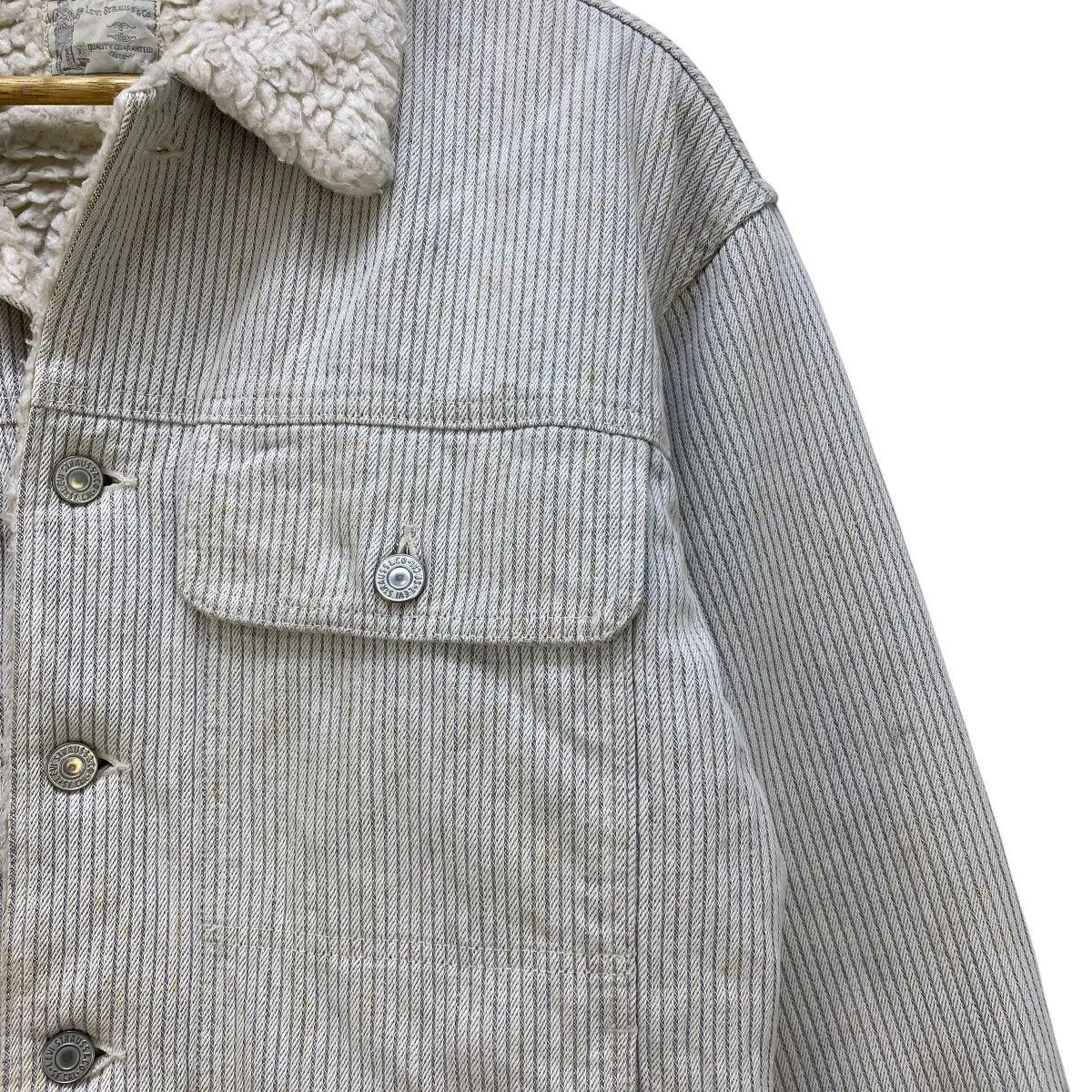 Levi's 💥Vintage Levis Shearling Blanket Hikory Stirpe Style Jacket Size US M / EU 48-50 / 2 - 5 Thumbnail
