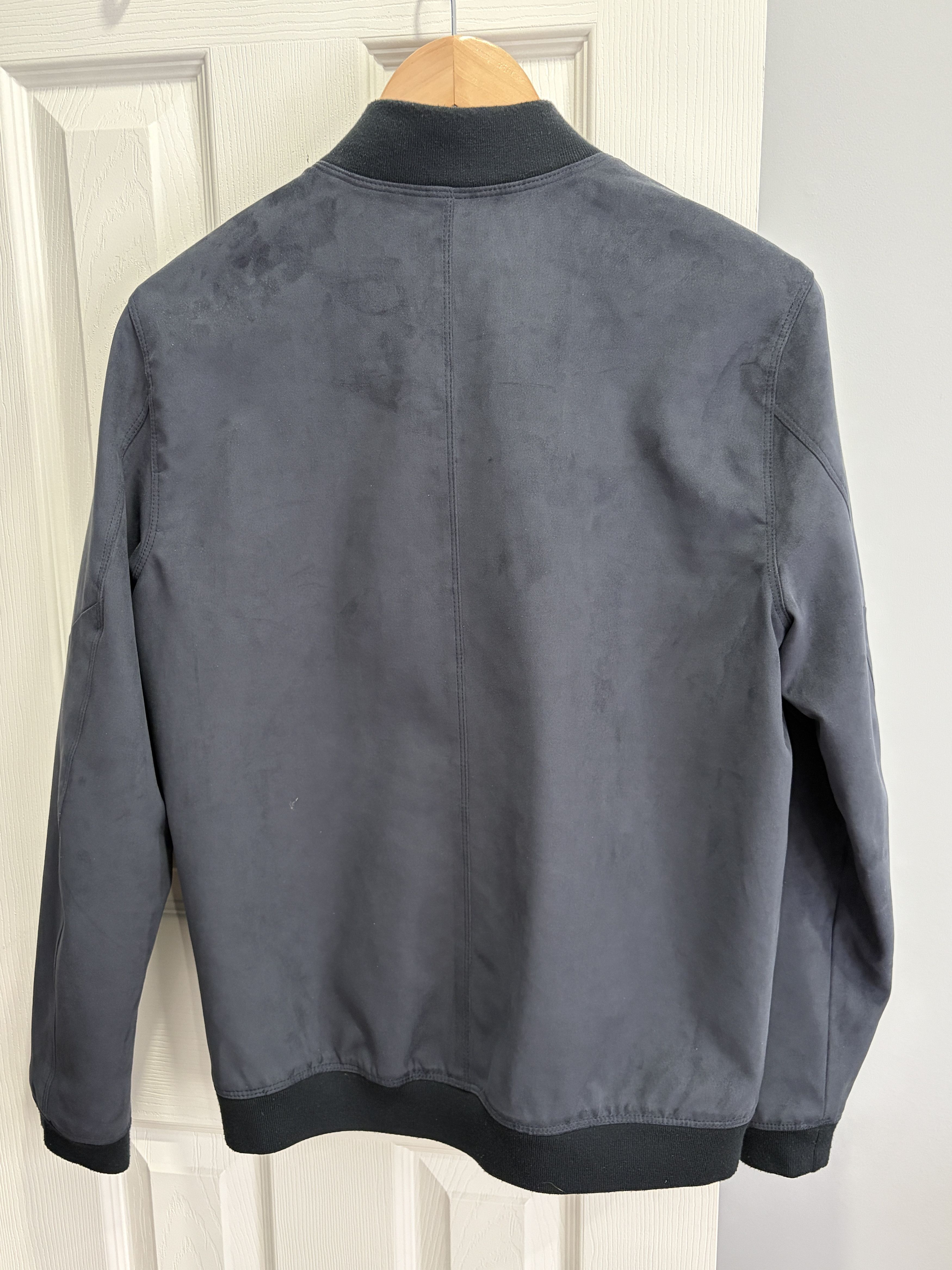 Other Faux Suede Bomber Jacket - Navy Size US M / EU 48-50 / 2 - 2 Thumbnail