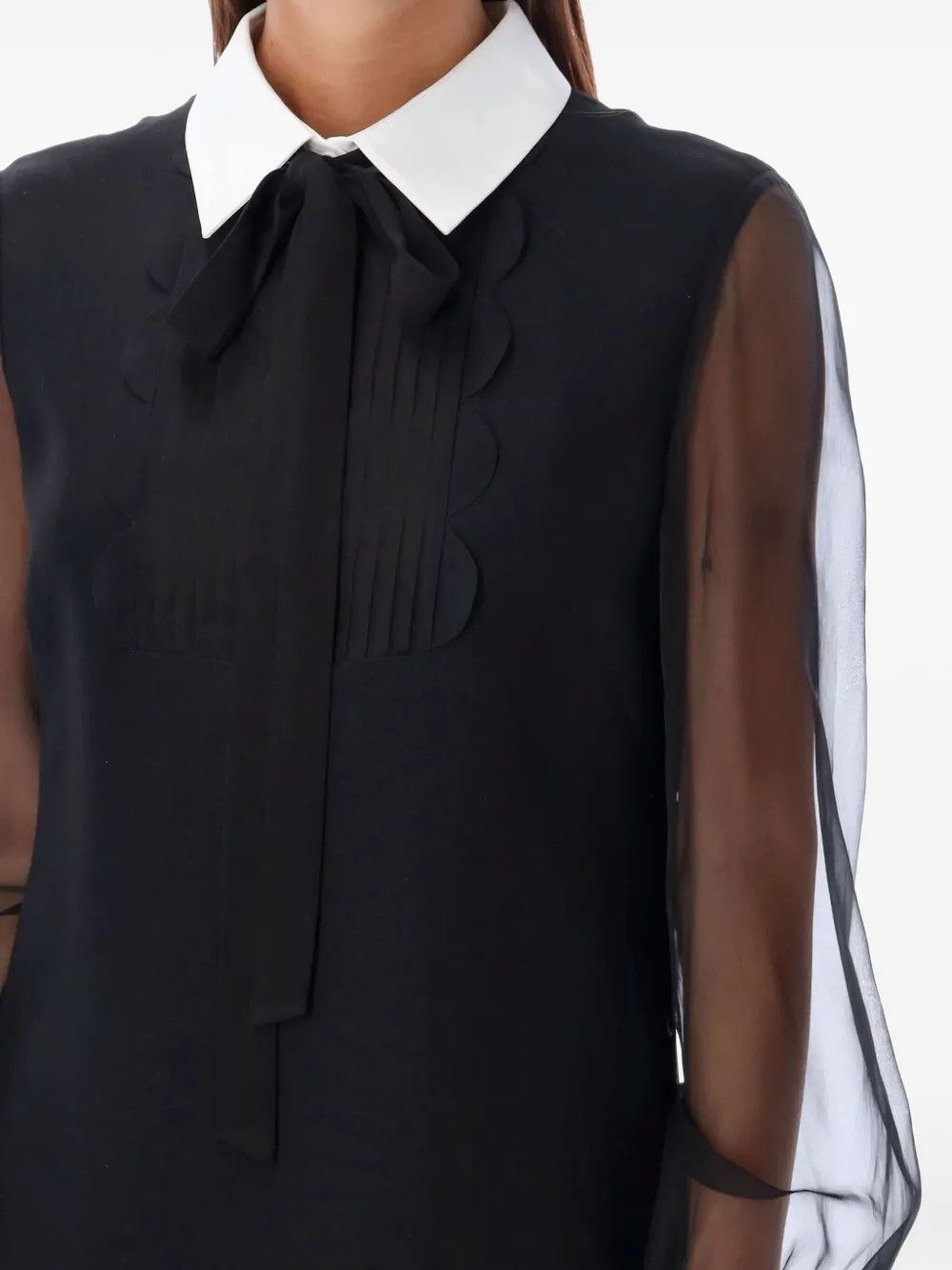 Valentino o1y0326 Mini Dress in Black/White Size S / US 4 / IT 40 - 4 Thumbnail