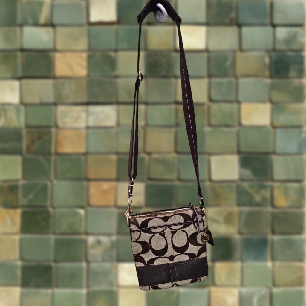 Coach COACH H0749-40758 SIGNATURE TOP ZIP CROSS BODY SWINGPACK BAG PURSE HANDBAG BROWN Size S / US 4 / IT 40 - 1 Thumbnail